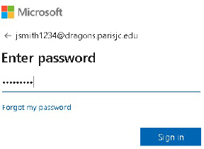Microsoft Password Entry