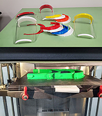 PJC face shields on 3D printer