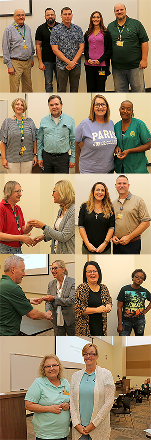PJC employees with service pins